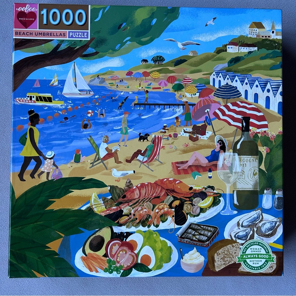 1000 Piece Puzzle ~ eeBoo ~ Beach Umbrellas ~ Brand New!
